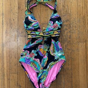 Selling a size 8 Trina Turk one piece bathing suit.